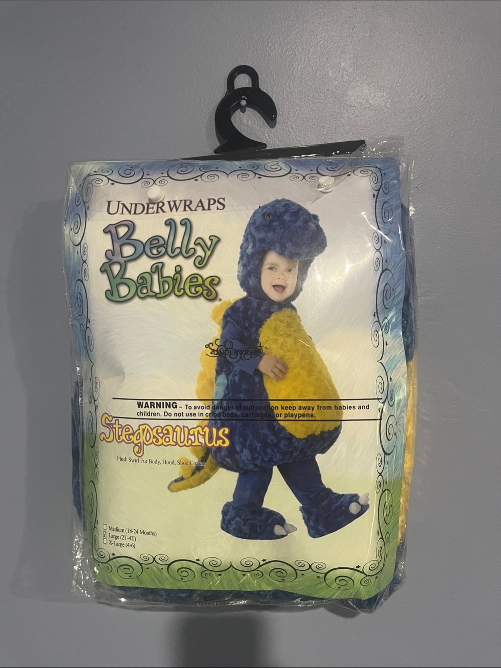 Belly Babies Stegosaurus Kids Costume - Blue & Yellow
